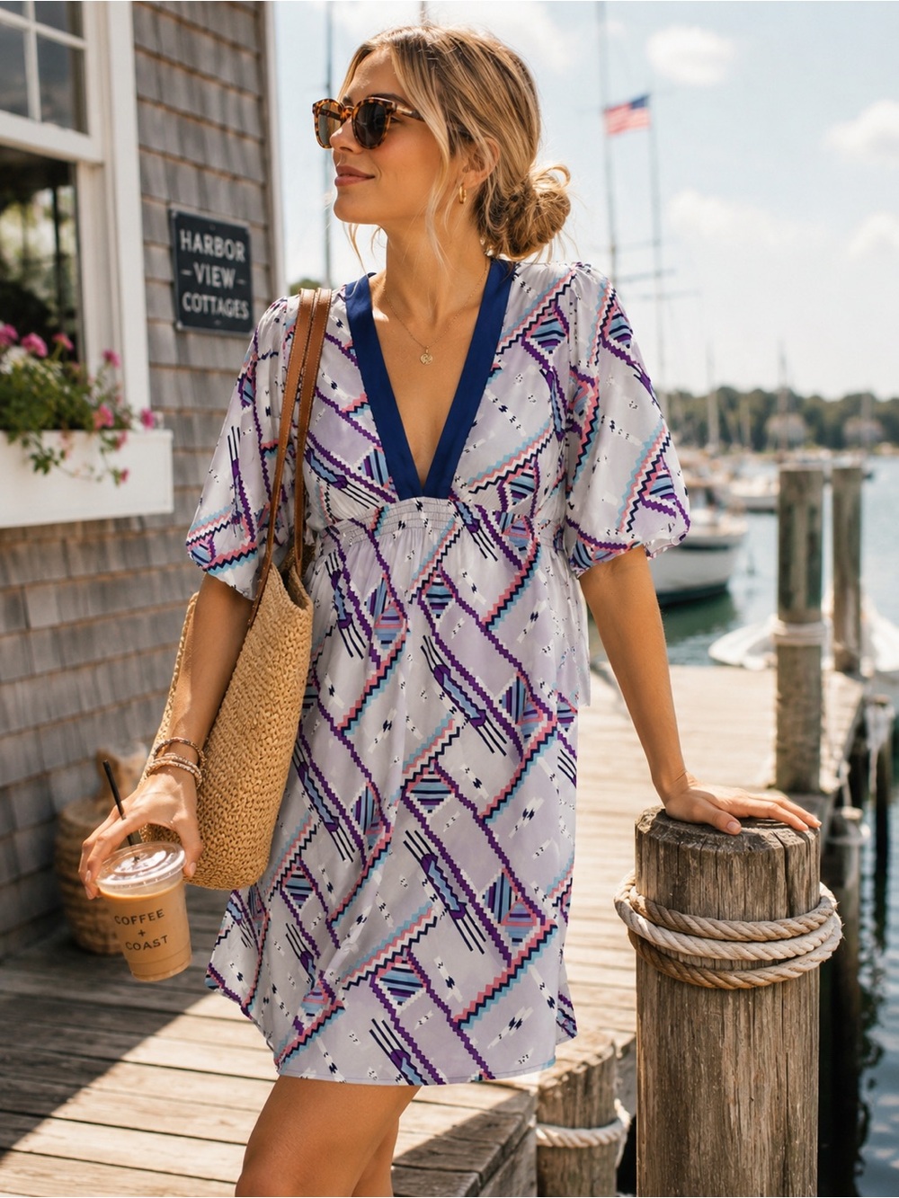 YUMI KIM soft purple V-neck dress, S.